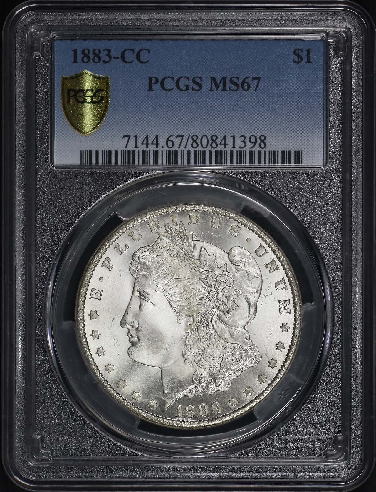 Obverse of this 1883-CC Morgan Dollar PCGS MS-67