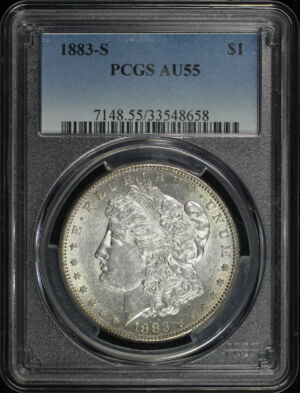 Obverse of this 1883-S Morgan Dollar PCGS AU-55