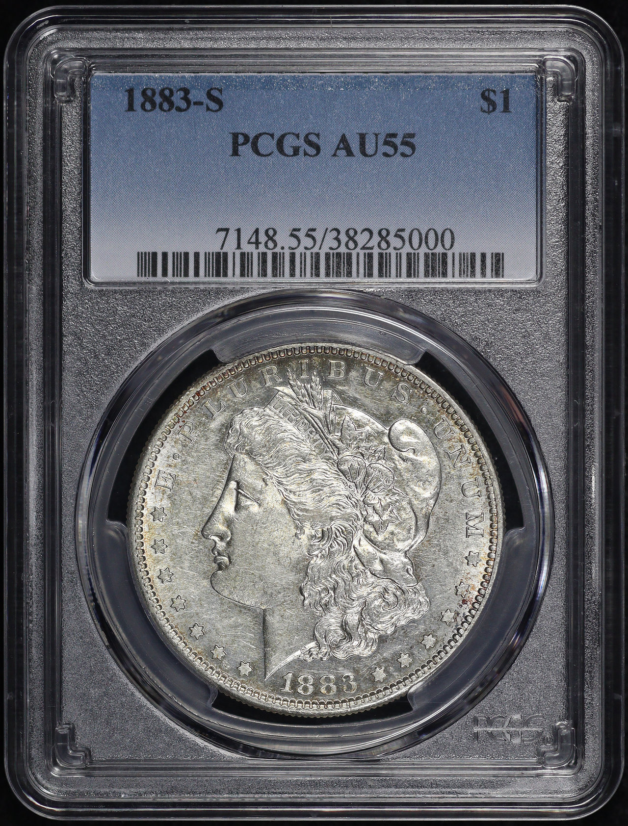Obverse of this 1883-S Morgan Dollar PCGS AU-55