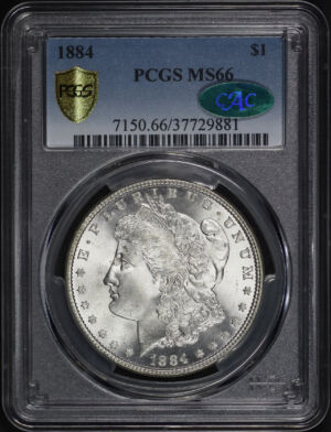 Obverse of this 1884 Morgan Dollar PCGS MS-66 CAC