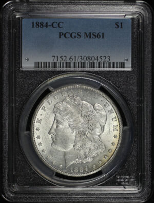 Obverse of this 1884-CC Morgan Dollar PCGS MS-61