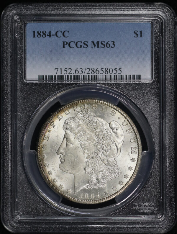 Obverse of this 1884-CC Morgan Dollar PCGS MS-63