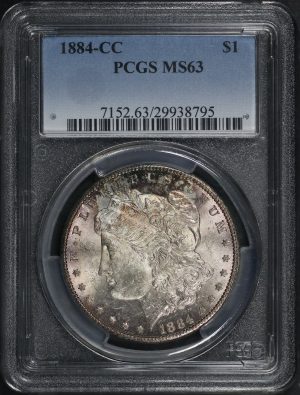 Obverse of this 1884-CC Morgan Dollar PCGS MS-63