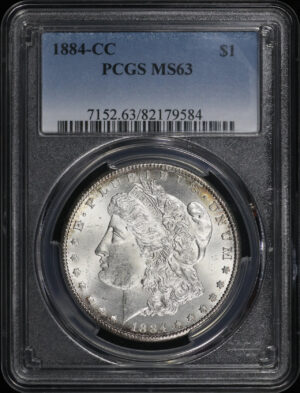 Obverse of this 1884-CC Morgan Dollar PCGS MS-63