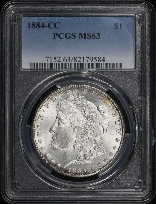 Obverse of this 1884-CC Morgan Dollar PCGS MS-63