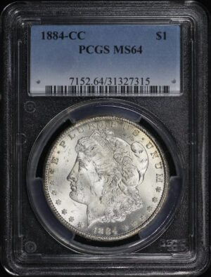 Obverse of this 1884-CC Morgan Dollar PCGS MS-64