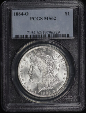 Obverse of this 1884-O Morgan Dollar PCGS MS-62