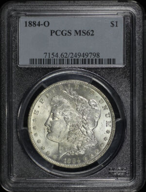 Obverse of this 1884-O Morgan Dollar PCGS MS-62