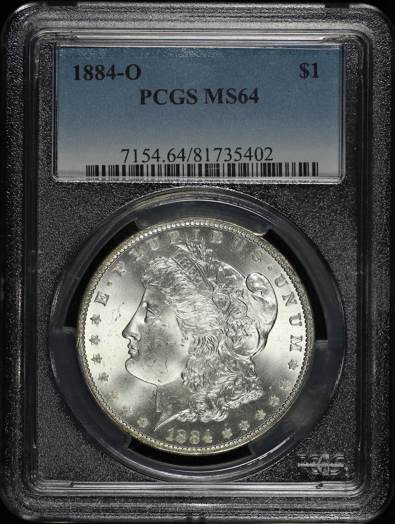 Obverse of this 1884-O Morgan Dollar PCGS MS-64