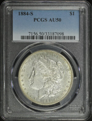 Obverse of this 1884-S Morgan Dollar PCGS AU-50
