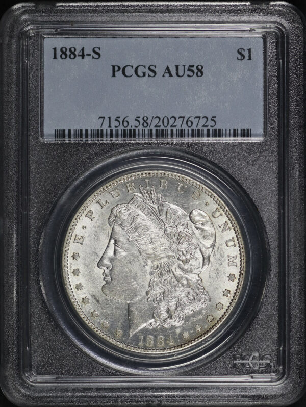 Obverse of this 1884-S Morgan Dollar PCGS AU-58