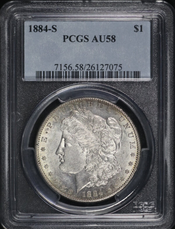 Obverse of this 1884-S Morgan Dollar PCGS AU-58