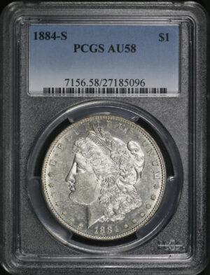 Obverse of this 1884-S Morgan Dollar PCGS AU-58