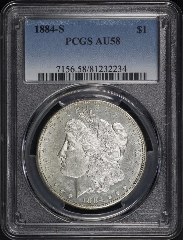 Obverse of this 1884-S Morgan Dollar PCGS AU-58