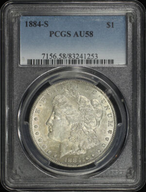 Obverse of this 1884-S Morgan Dollar PCGS AU-58