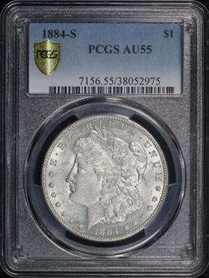 Obverse of this 1884-S Morgan Dollar PCGS AU-55
