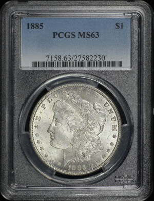 Obverse of this 1885 Morgan Dollar PCGS MS-63