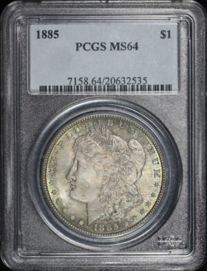 Obverse of this 1885 Morgan Dollar PCGS MS-64