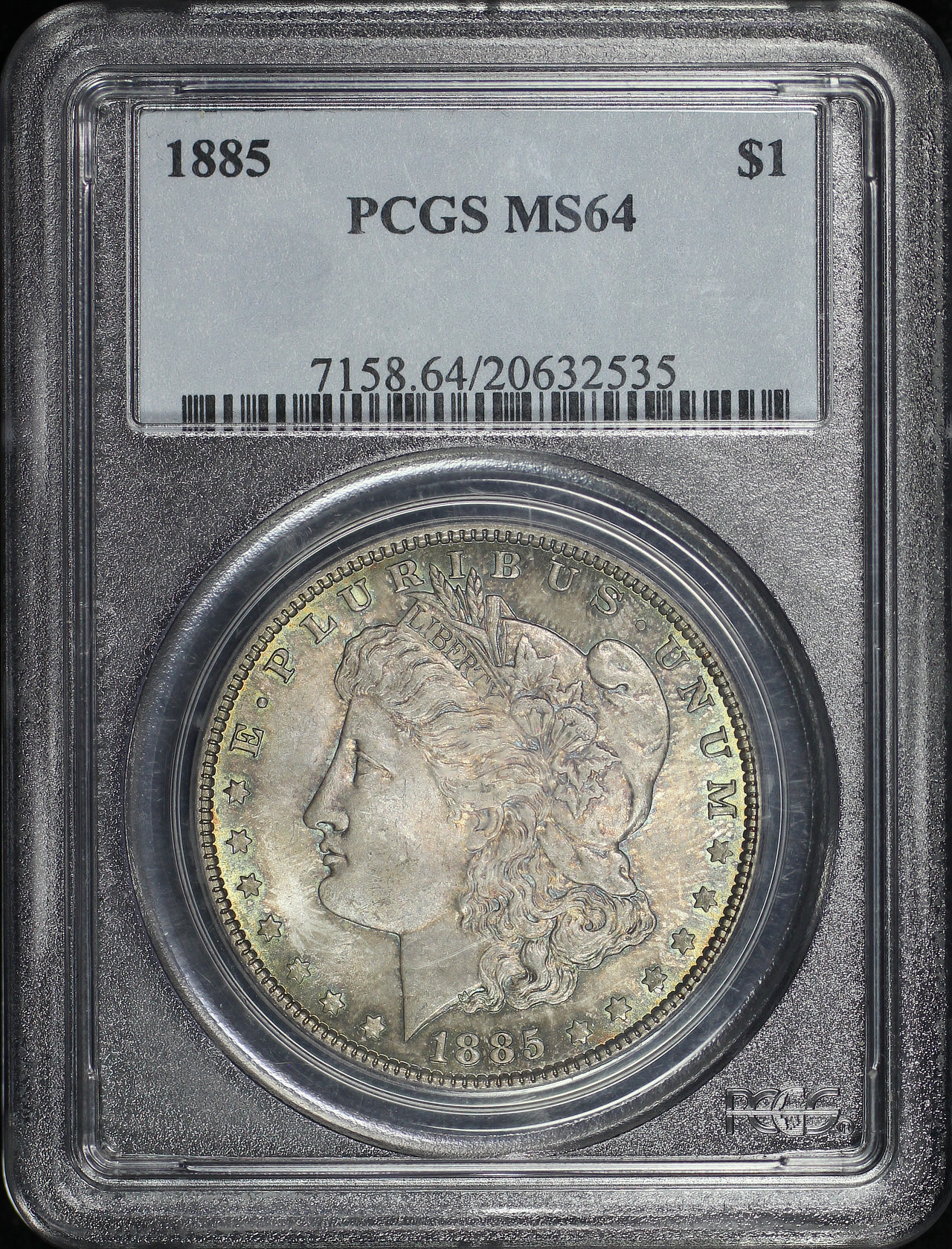 Obverse of this 1885 Morgan Dollar PCGS MS-64