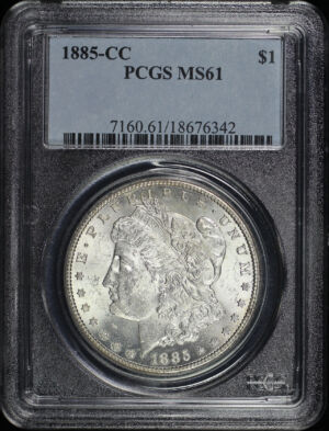 Obverse of this 1885-CC Morgan Dollar PCGS MS-61