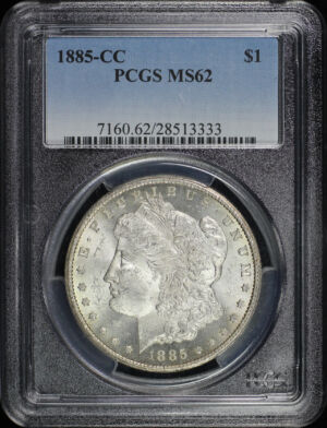 Obverse of this 1885-CC Morgan Dollar PCGS MS-62