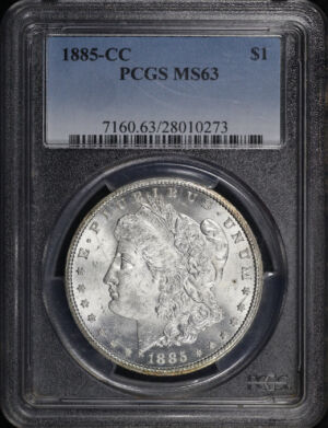 Obverse of this 1885-CC Morgan Dollar PCGS MS-63