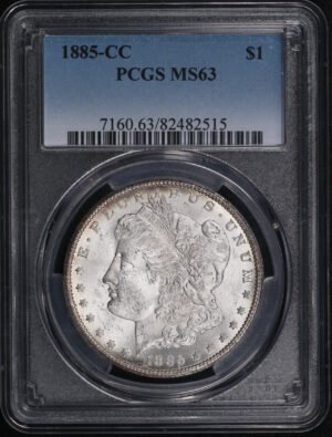 Obverse of this 1885-CC Morgan Dollar PCGS MS-63