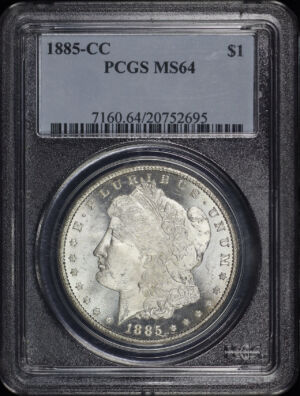 Obverse of this 1885-CC Morgan Dollar PCGS MS-64