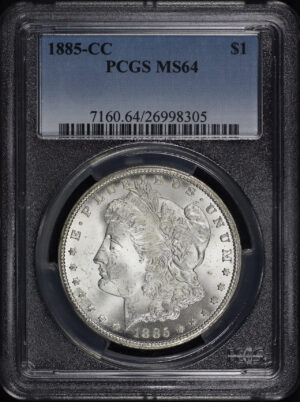 Obverse of this 1885-CC Morgan Dollar PCGS MS-64