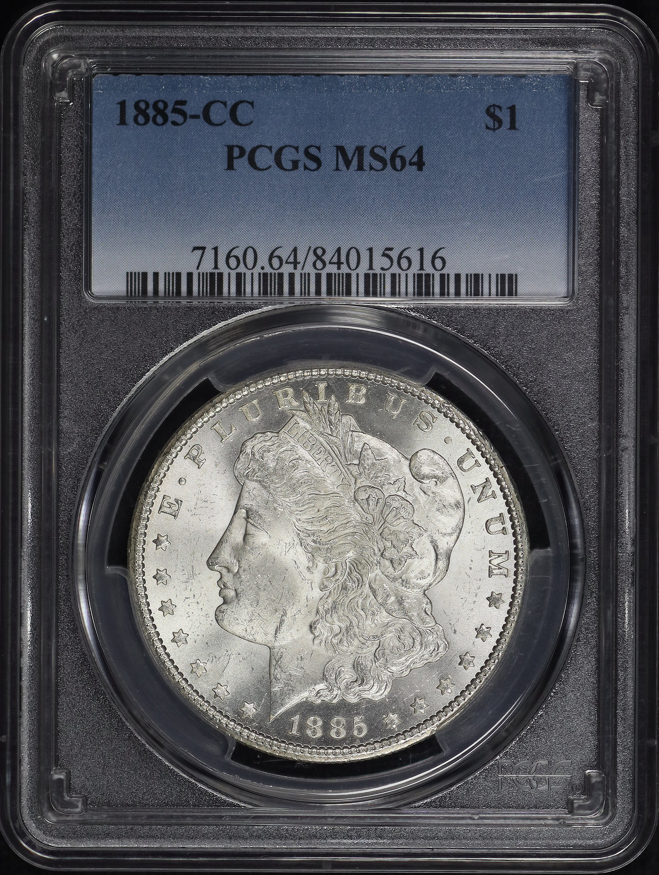 Obverse of this 1885-CC Morgan Dollar PCGS MS-64