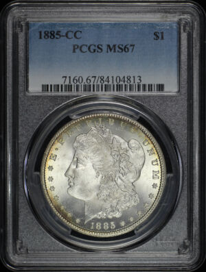 Obverse of this 1885-CC Morgan Dollar PCGS MS-67