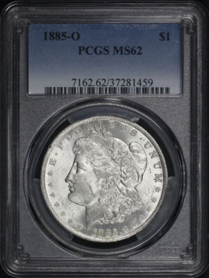 Obverse of this 1885-O Morgan Dollar PCGS MS-62