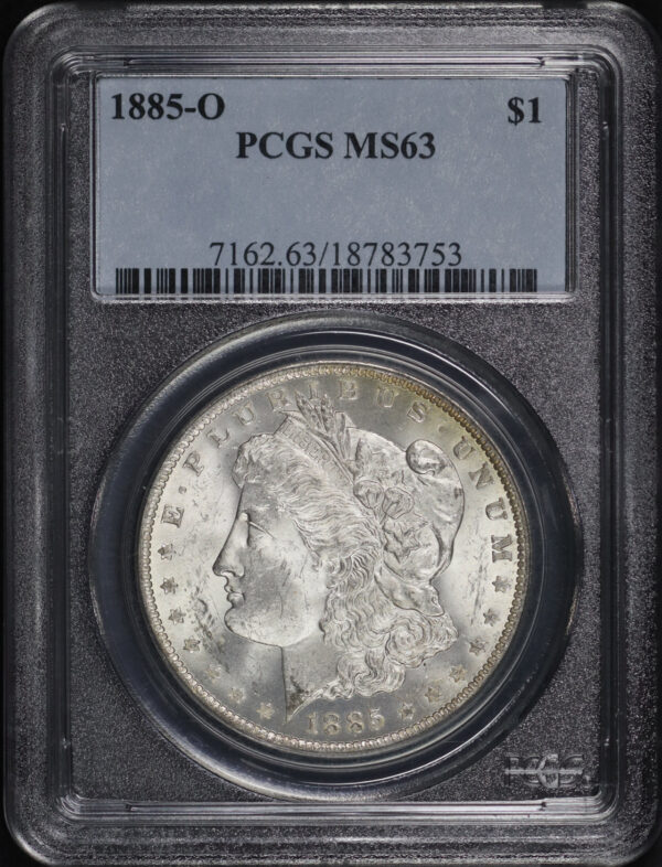 Obverse of this 1885-O Morgan Dollar GSA Hoard PCGS MS-63