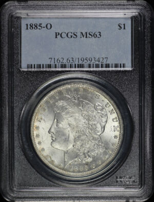 Obverse of this 1885-O Morgan Dollar PCGS MS-63