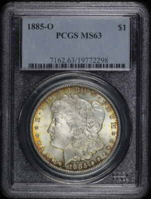 Obverse of this 1885-O Morgan Dollar PCGS MS-63
