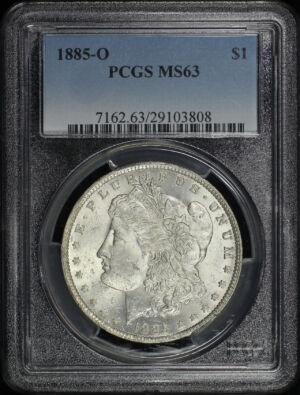 Obverse of this 1885-O Morgan Dollar PCGS MS-63