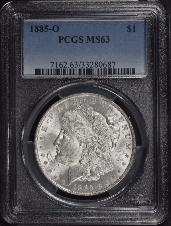 Obverse of this 1885-O Morgan Dollar PCGS MS-63