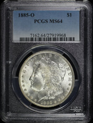 Obverse of this 1885-O Morgan Dollar PCGS MS-64