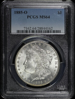 Obverse of this 1885-O Morgan Dollar PCGS MS-64