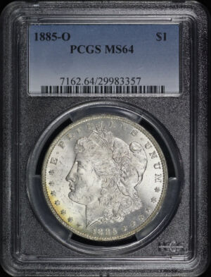 Obverse of this 1885-O Morgan Dollar PCGS MS-64