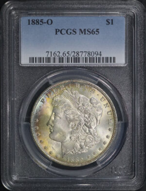 Obverse of this 1885-O Morgan Dollar PCGS MS-65