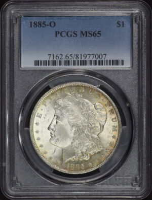 Obverse of this 1885-O Morgan Dollar PCGS MS-65