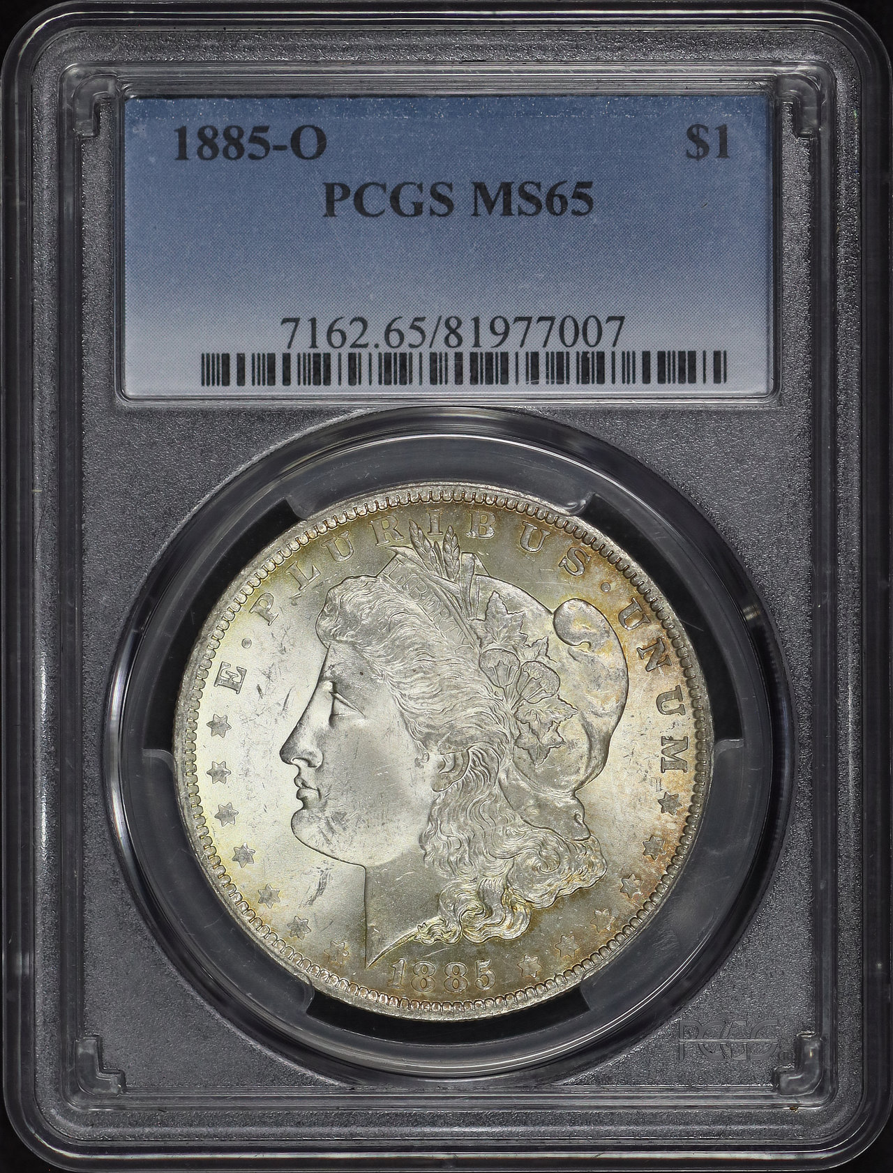 Obverse of this 1885-O Morgan Dollar PCGS MS-65