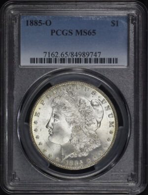 Obverse of this 1885-O Morgan Dollar PCGS MS-65