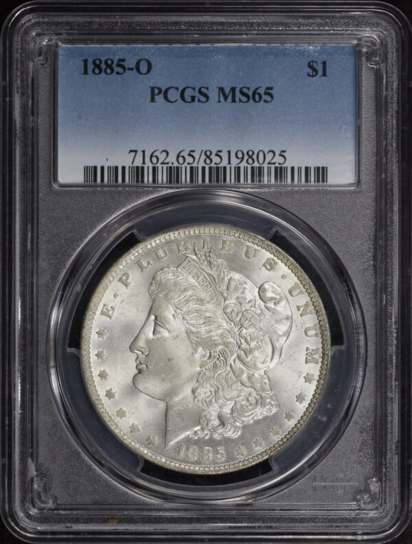Obverse of this 1885-O Morgan Dollar PCGS MS-65