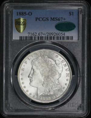 Obverse of this 1885-O Morgan Dollar PCGS MS-67+ CAC