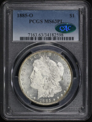 Obverse of this 1885-O Morgan Dollar PCGS MS-63 PL
