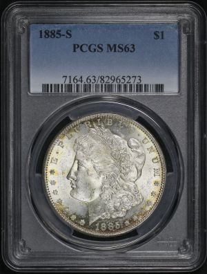 Obverse of this 1885-S Morgan Dollar PCGS MS-63