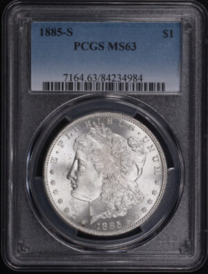 Obverse of this 1885-S Morgan Dollar PCGS MS-63