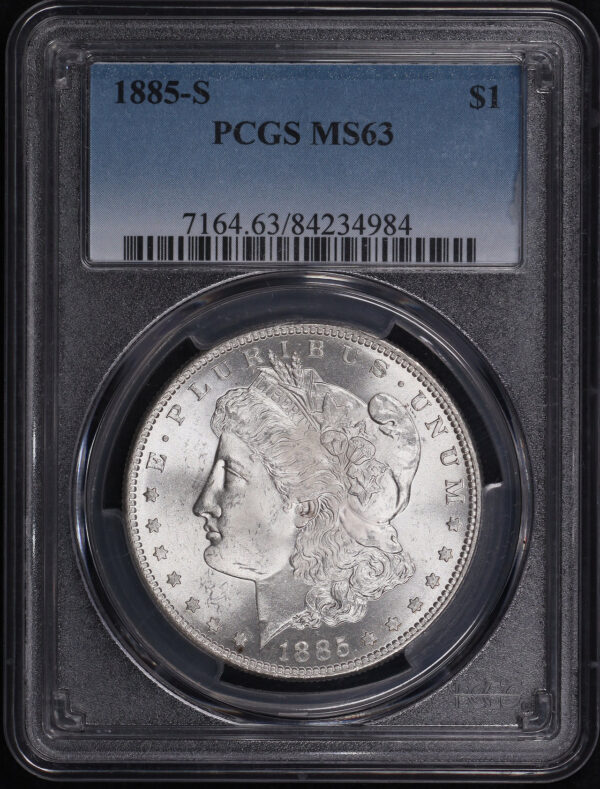 Obverse of this 1885-S Morgan Dollar PCGS MS-63